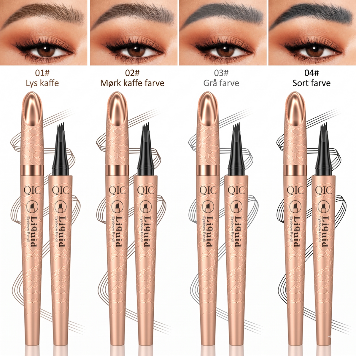 Vandfast Øjenbrynspen med 3D Microblading-Effekt
