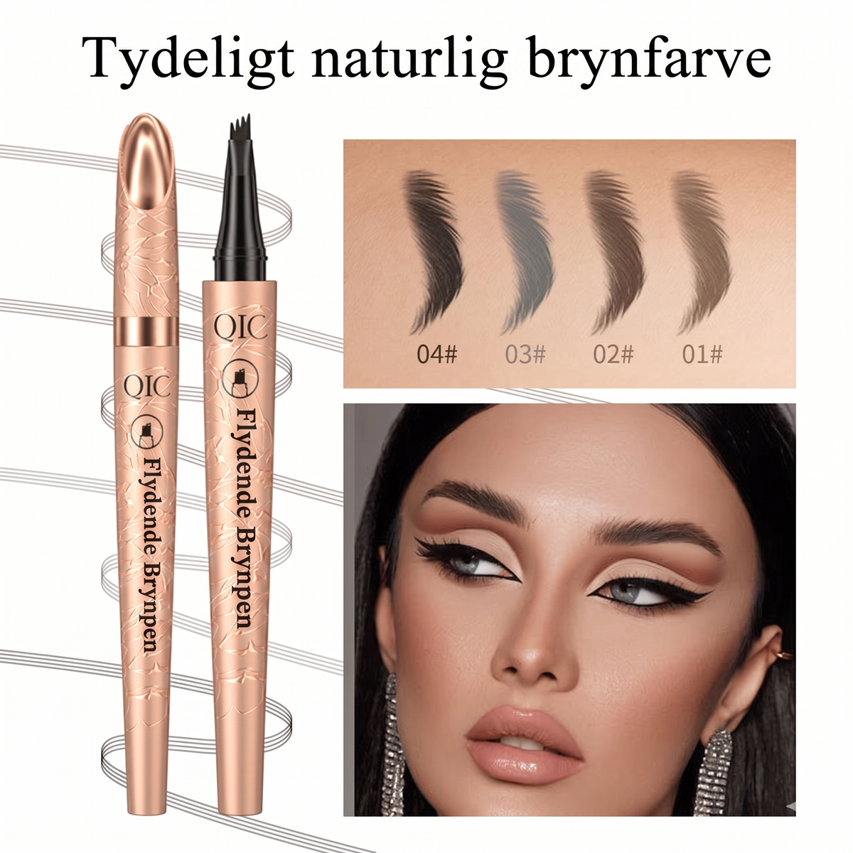 Vandfast Øjenbrynspen med 3D Microblading-Effekt