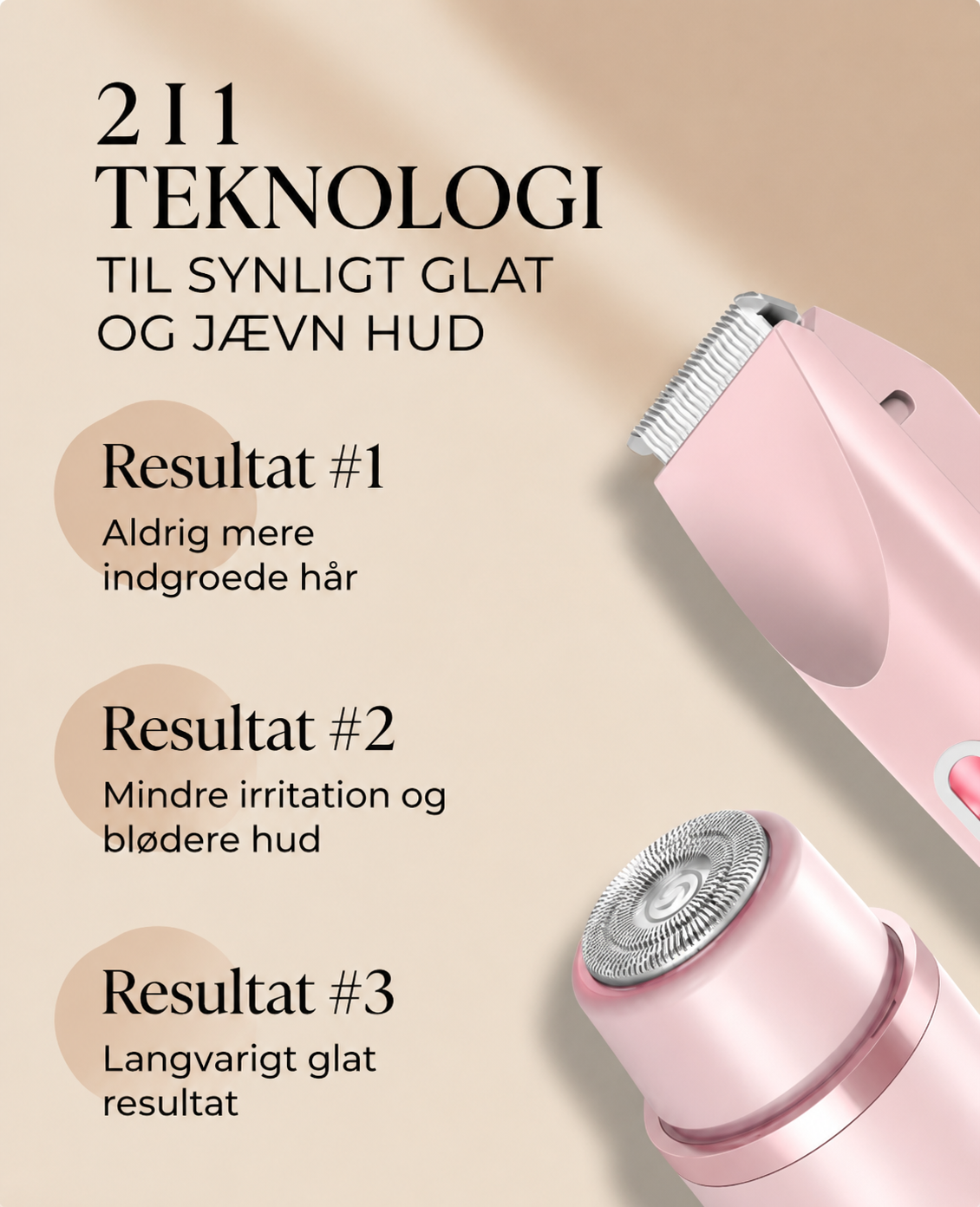 SmoothFinish 2-i-1 Ladyshaver – Glat Hud
