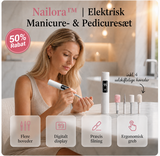 Nailora | Elektrisk Manicure- & Pedicuresæt