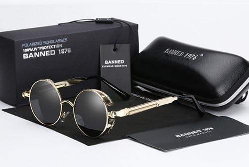 Mænds Runde Solbriller Steampunk Stil