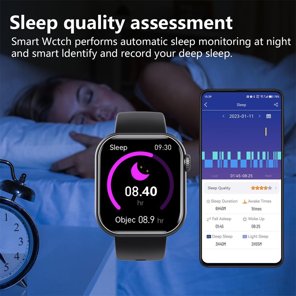 Smartwatch med Fitness Tracker og Sundhedsovervågning