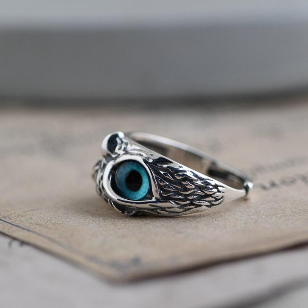 Sølv Charm Ring med Ugle Design