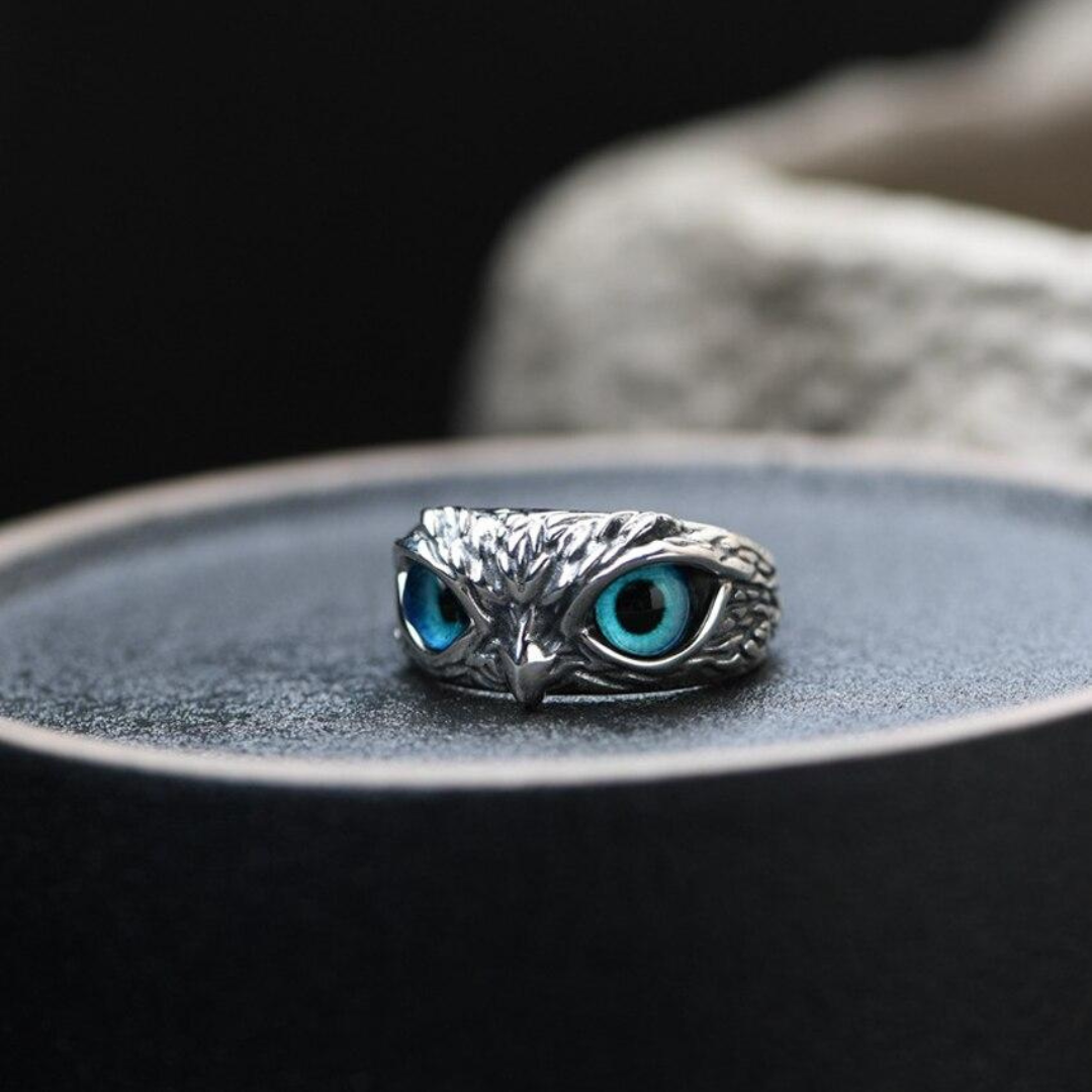 Sølv Charm Ring med Ugle Design