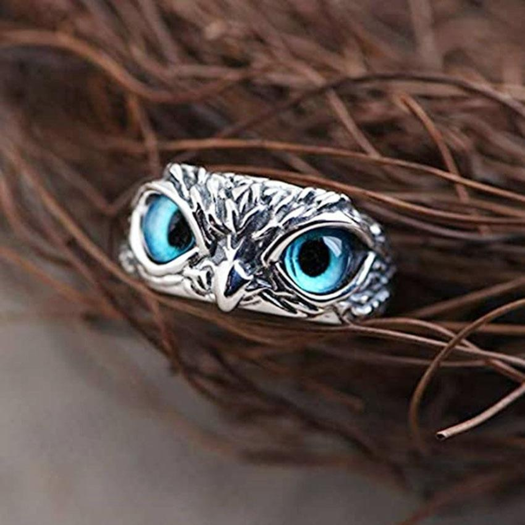 Sølv Charm Ring med Ugle Design