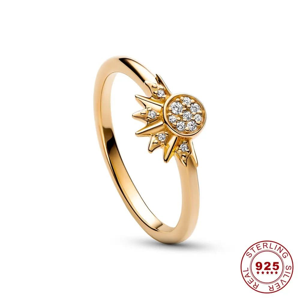 Sølv Ring med Måne og Sol Design Tidløs Stil