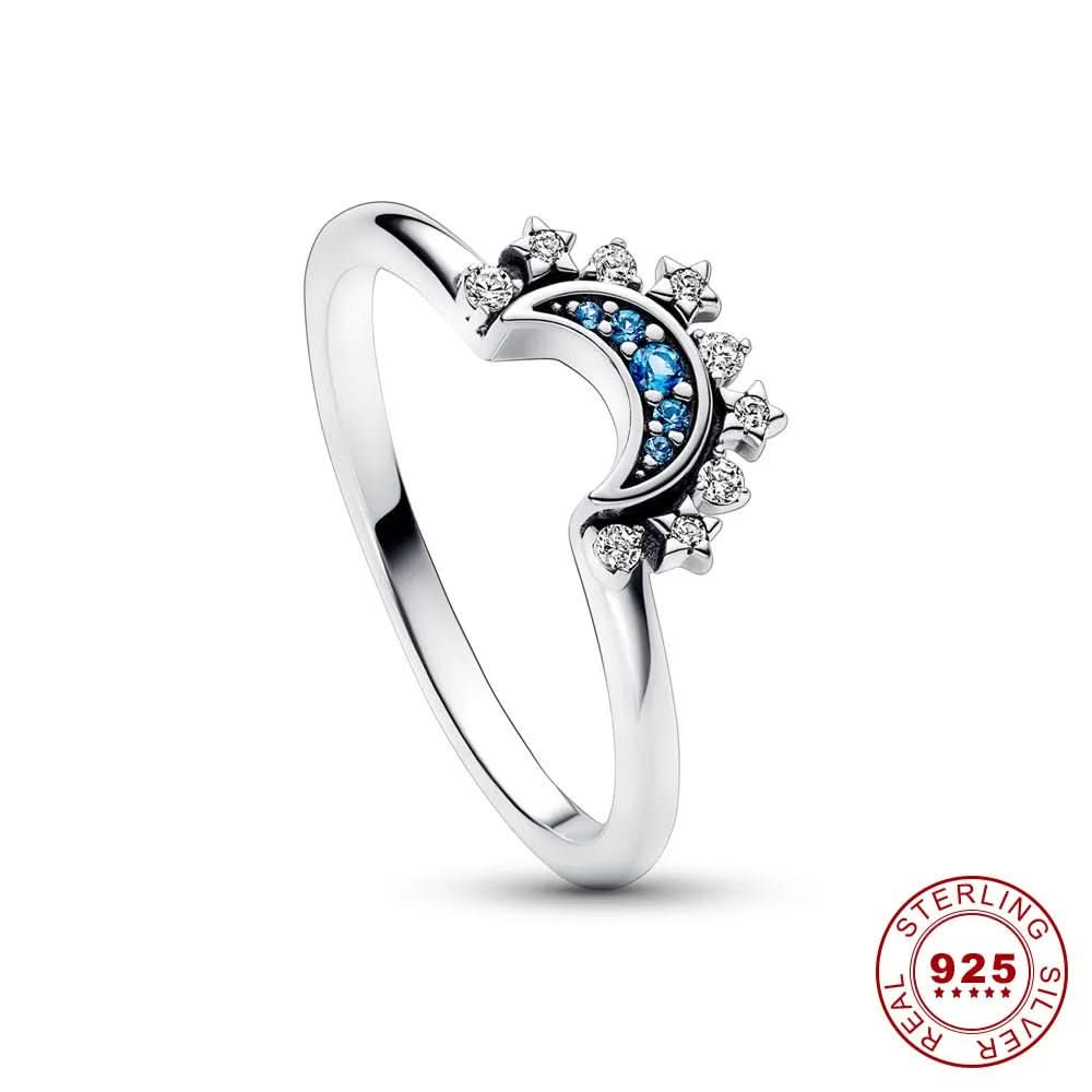Sølv Ring med Måne og Sol Design Tidløs Stil
