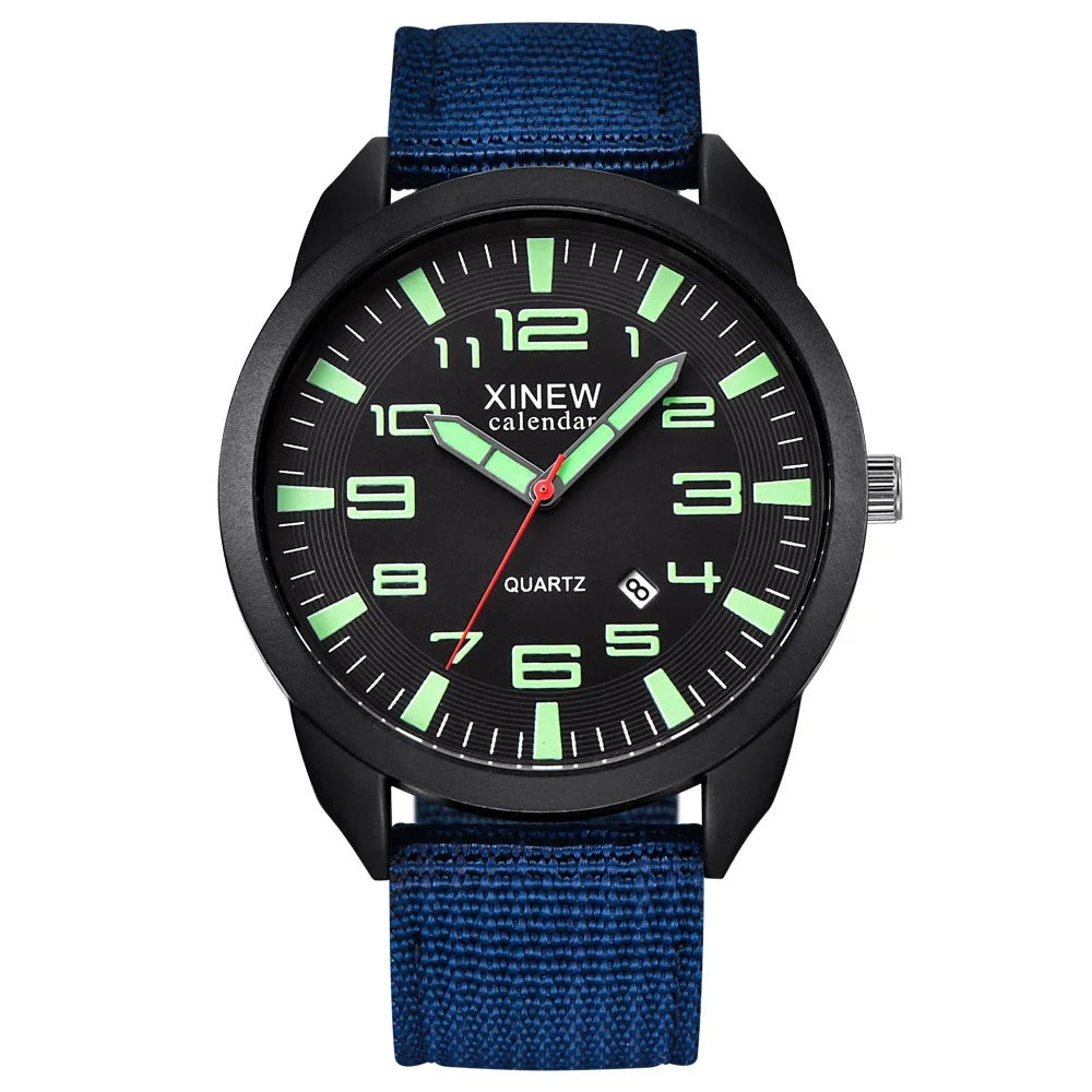 Unisex Quartz Ur med Lysende Skive og Kalenderfunktion
