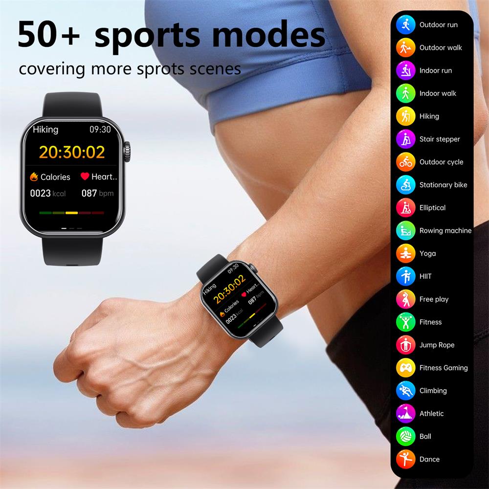 Unisex Smartwatch med Fitness Tracker og Sundhedsovervågning