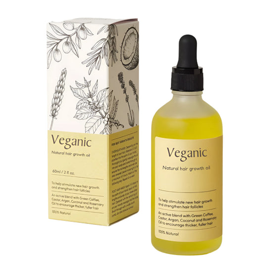 Vegansk Hårvækstolie | Naturlig Serum | Castor, Argan, Kokos